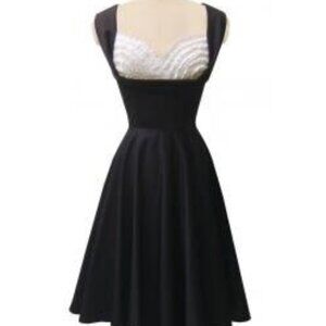Trashy Diva honey ruffle dress in black and ivory